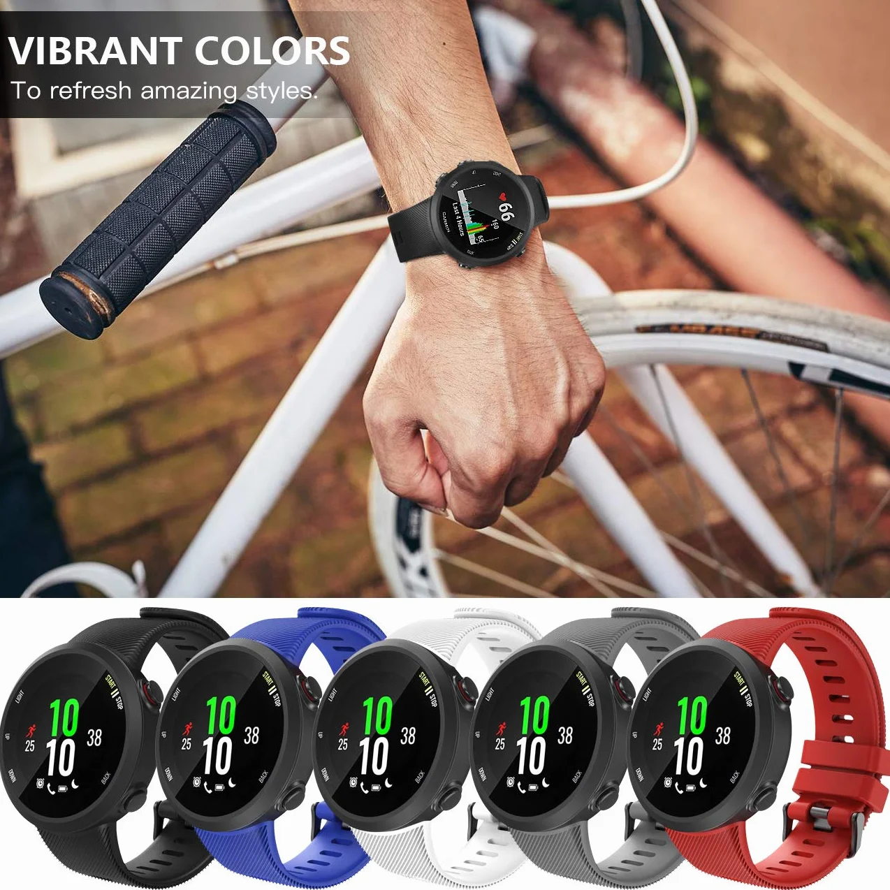 Correa de silicona para Garmin Forerunner 45, reemplazo ajustable