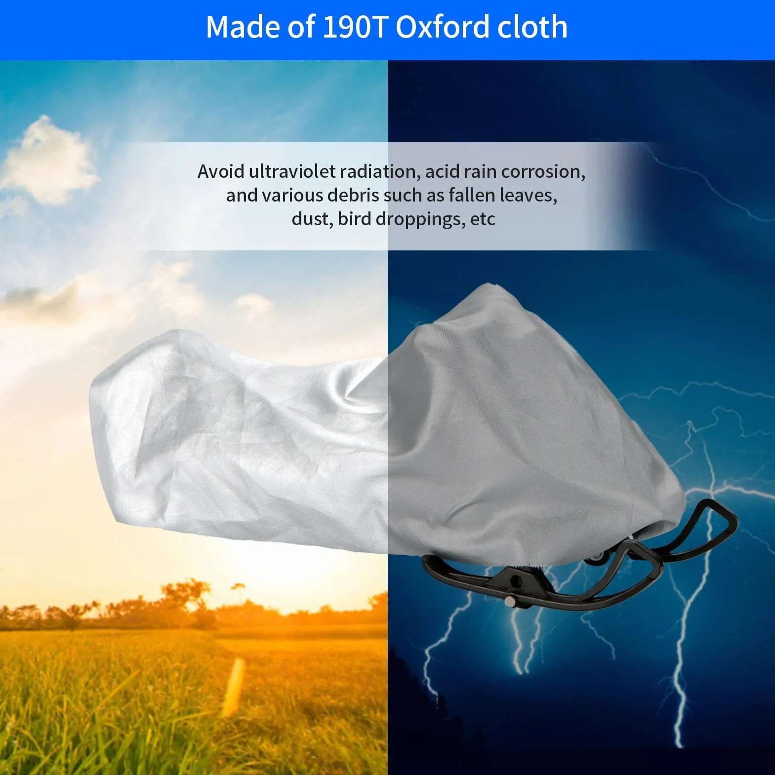 Cubierta impermeable para motos de nieve remolcables con protección UV y cordón elástico Qumiuu