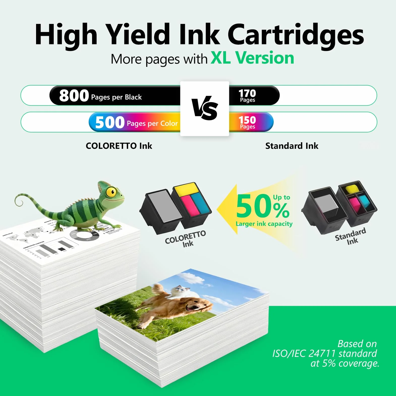 COLORETTO 301XL Cartuchos de Tinta para HP 301 DeskJet Envy Officejet Negro y Color