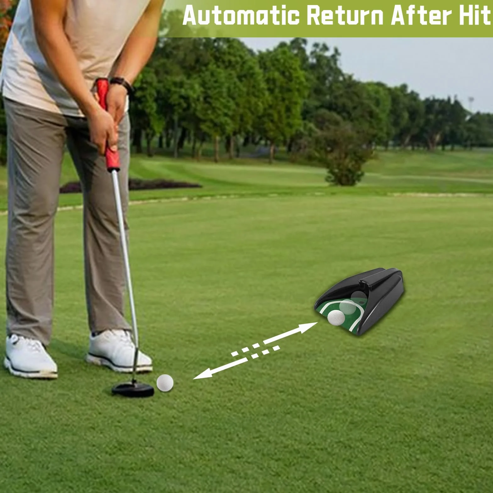 Lanzador automático de bolas de golf, máquina de retorno para práctica al aire libre