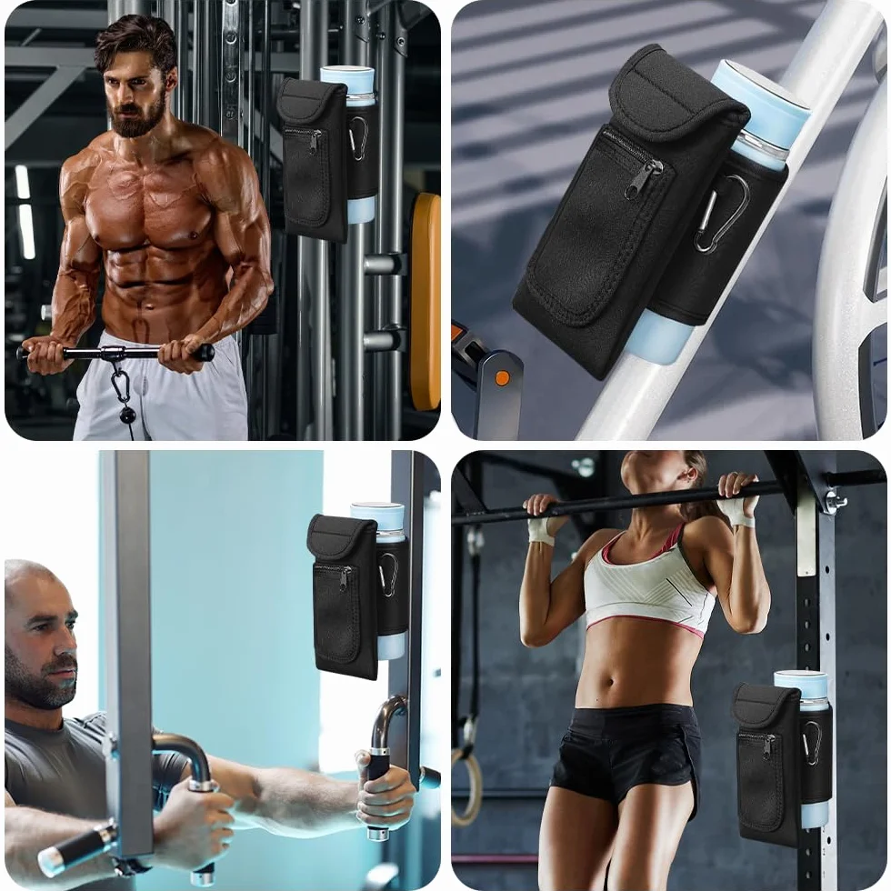 Bolsa Magnética Gym para Botellas, Soporte Móvil para Gimnasio y Exterior, Negro