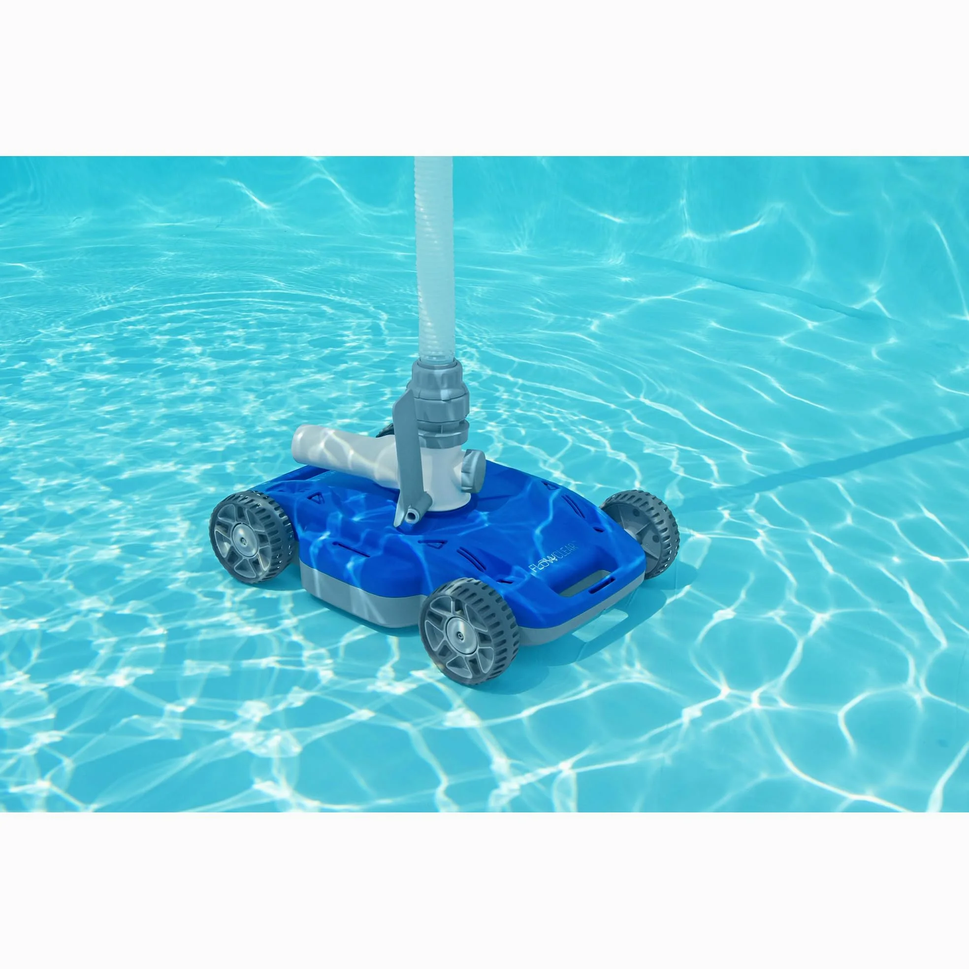 Bestway FlowClear AquaDrift - Aspiradora automática para Piscina sobre el Suelo con Ruedas multidireccionales y 3 ajustes Ajustables, Color Azul