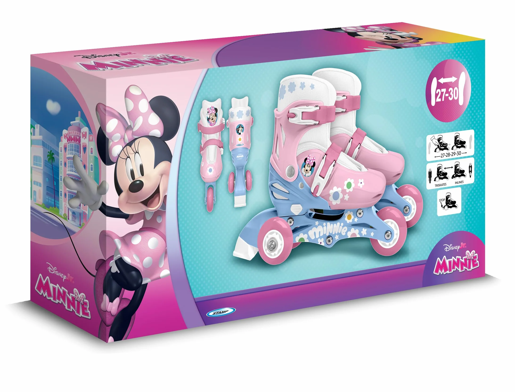 Minnie Adjustable Two in One 3 Wheels Skate Sizes 27-30