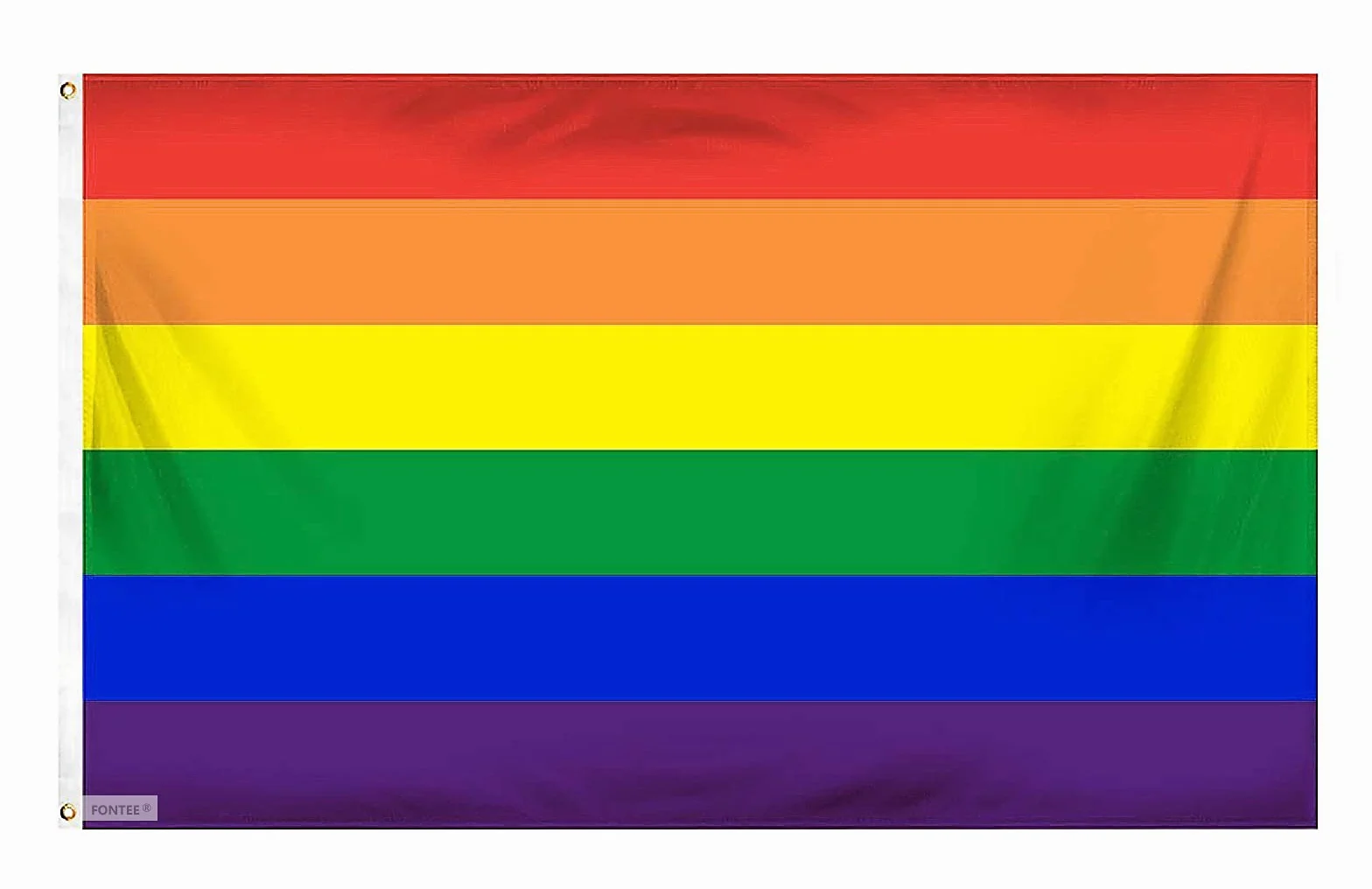 [Gay Pride Bandera] [90X150cm] [Color vivo] [Resistente a la decoloración UV] [Encabezado de lienzo] [Doble costura] [Ojales de latón gruesos] [Bandera del arco iris]