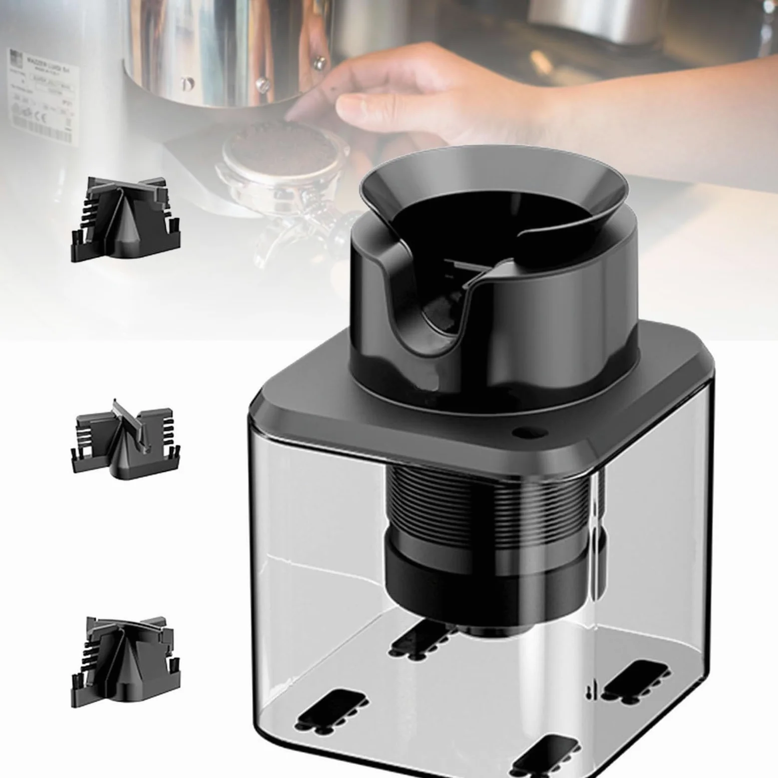 Limpiador automático eléctrico de portafiltros y recolector de posos de 30 W, Herramienta de Limpieza Profesional para Baristas, cafeterías, hoteles y restaurantes.