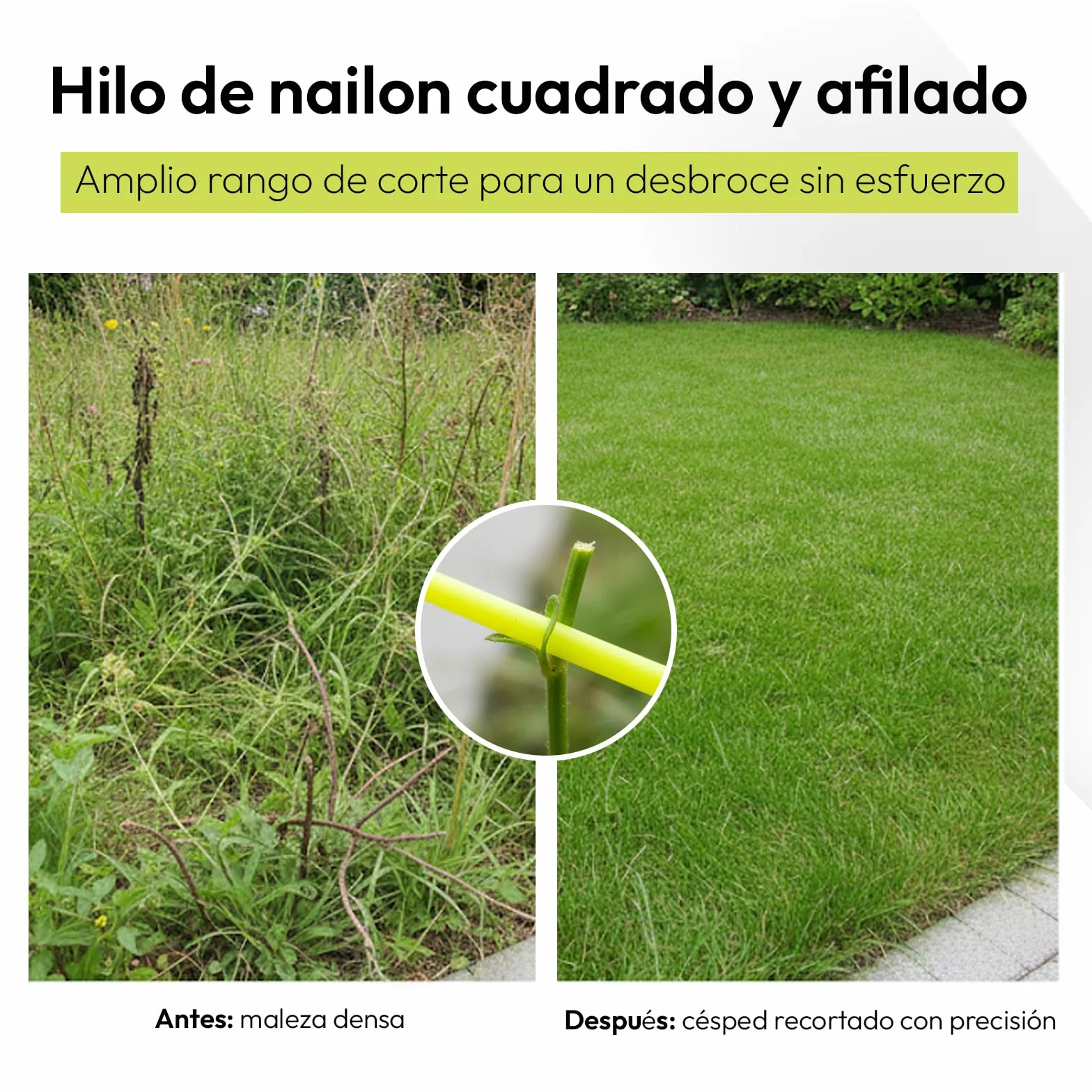 Samos® Cabezal Desbrozadora Universal Profesional 2 en 1 con Cadenas Metálicas – Accesorio de Repuesto Compatible con Desbrozadoras Kawasaki Stihl Husqvarna – Recambio Duradero Cortar Hierba y Maleza