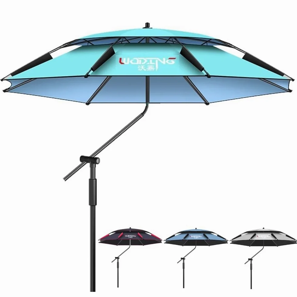 Sombrilla De Playa Grande, Sombrilla De Pesca Portátil para Exteriore, Sombrilla Inclinable para Viajar，vivaque，Pesca，Sombrilla Playa Antiviento Protección(Black,200cm/6.5ft)
