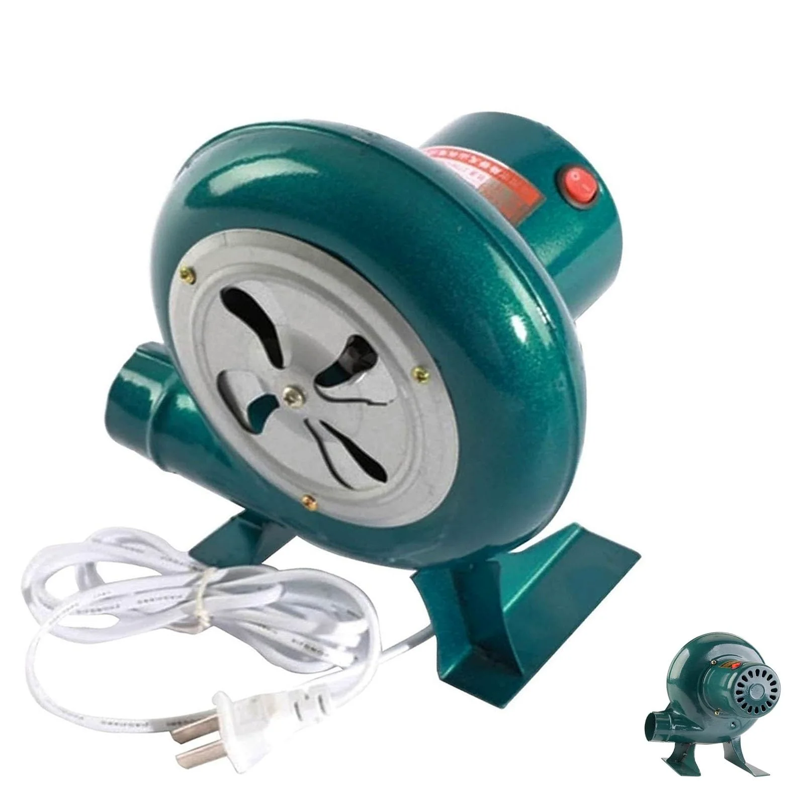 Ventilador eléctrico Manual para Barbacoa de Velocidad Variable - Soplador de carbón de forja de 220 V, silencioso, con manivela, Encendedor y excitador de Llama (40 W)