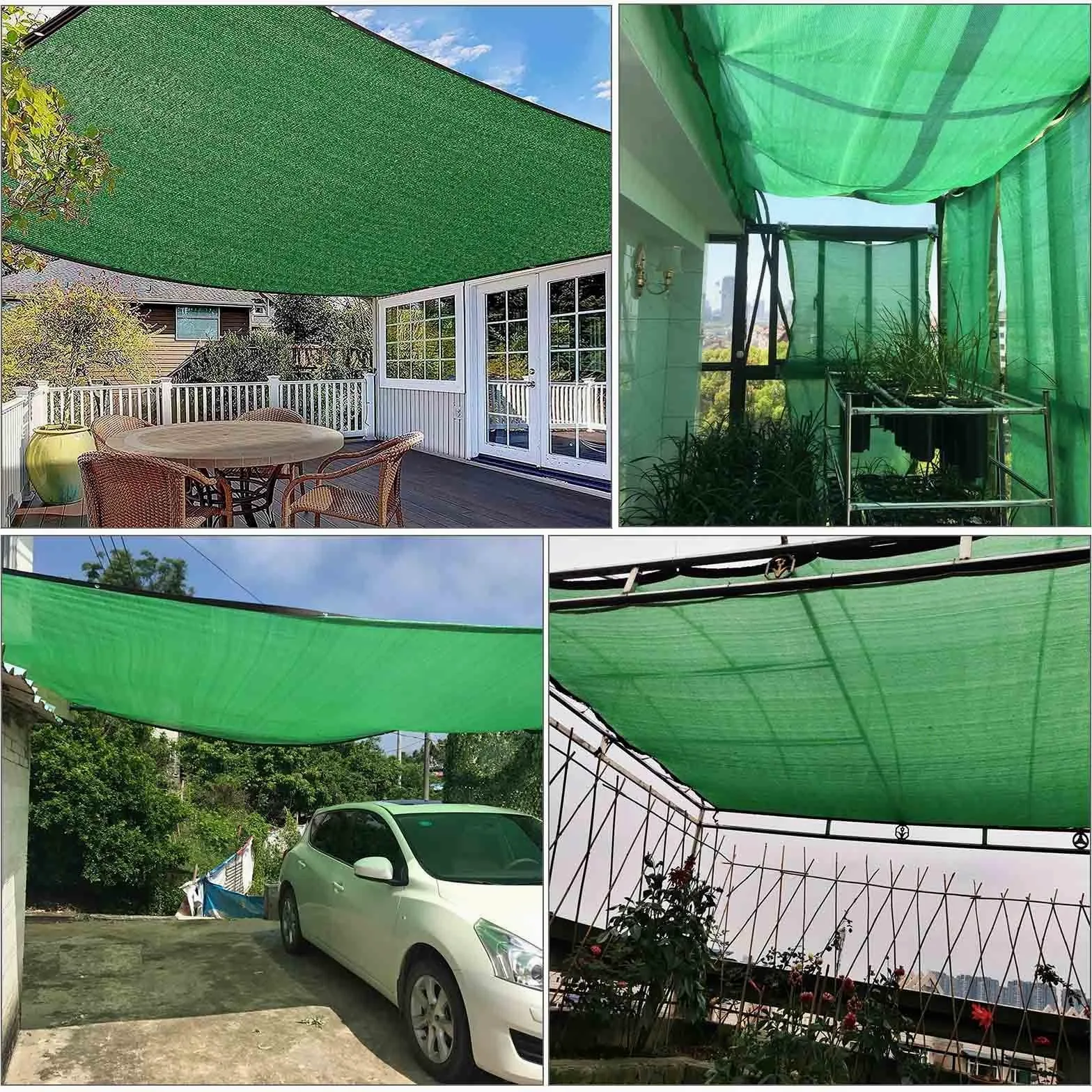 Malla de sombreo Verde al 80% para Muebles de jardín/Plantas de Exterior, 4x6m (13 x 19,7 pies)