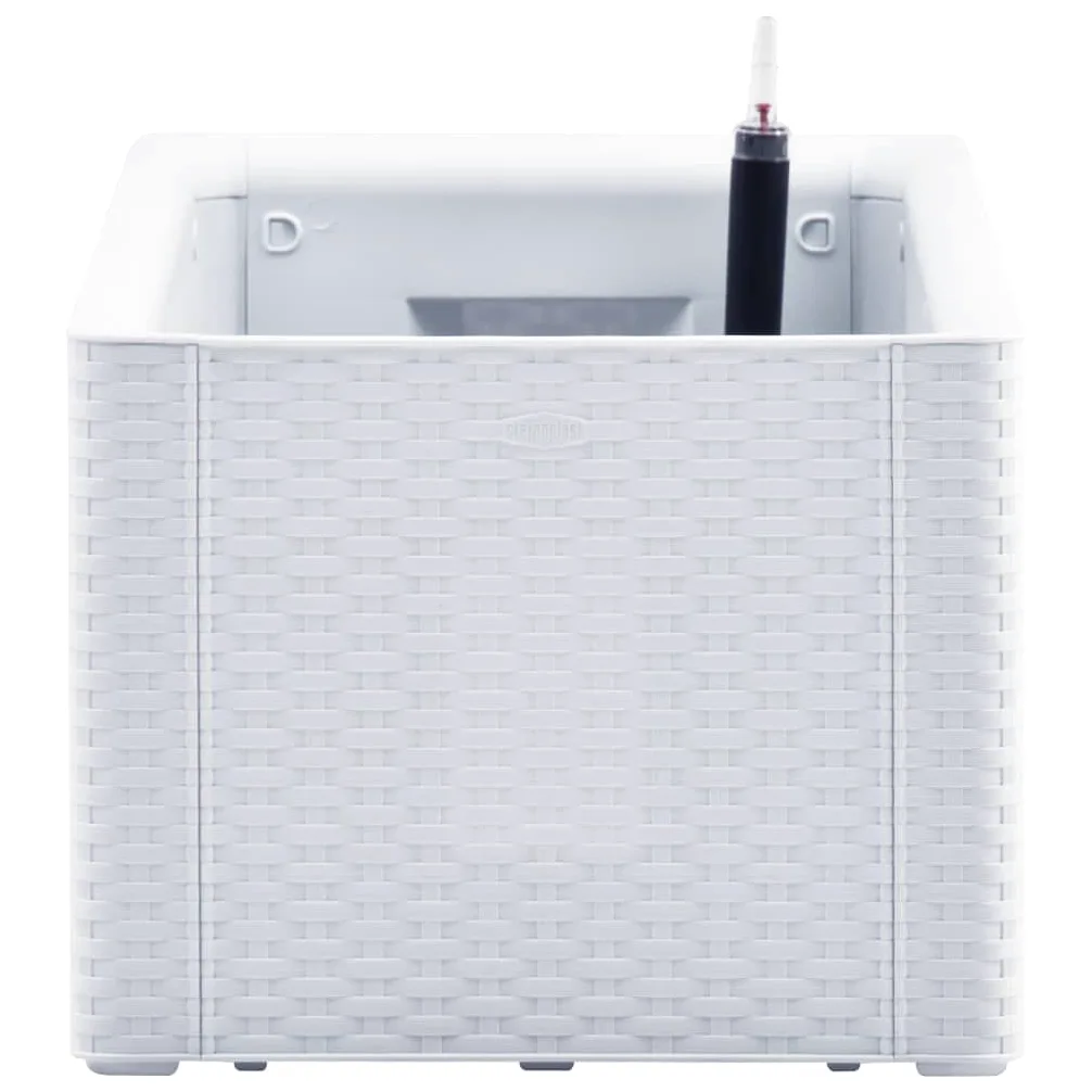 Arriate con Sistema de Riego Automático Blanco 100x43x33 cm PP Jardinera de Jardín Interior Exterior Macetero Terraza Resistente a Los Rayos UVA, a la Intemperie y a Las Heladas