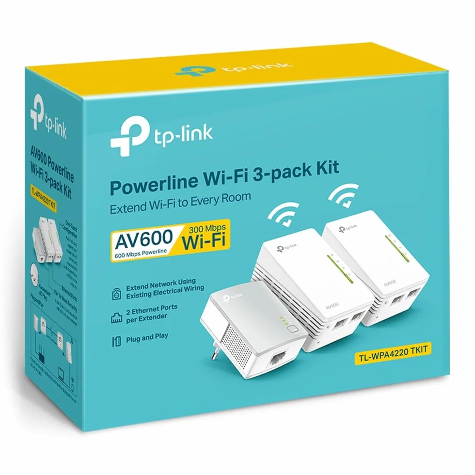 TP-Link TL-WPA4220T Kit Extensor Universal de Cobertura Wi-Fi AV600 AC300 5 Puertos