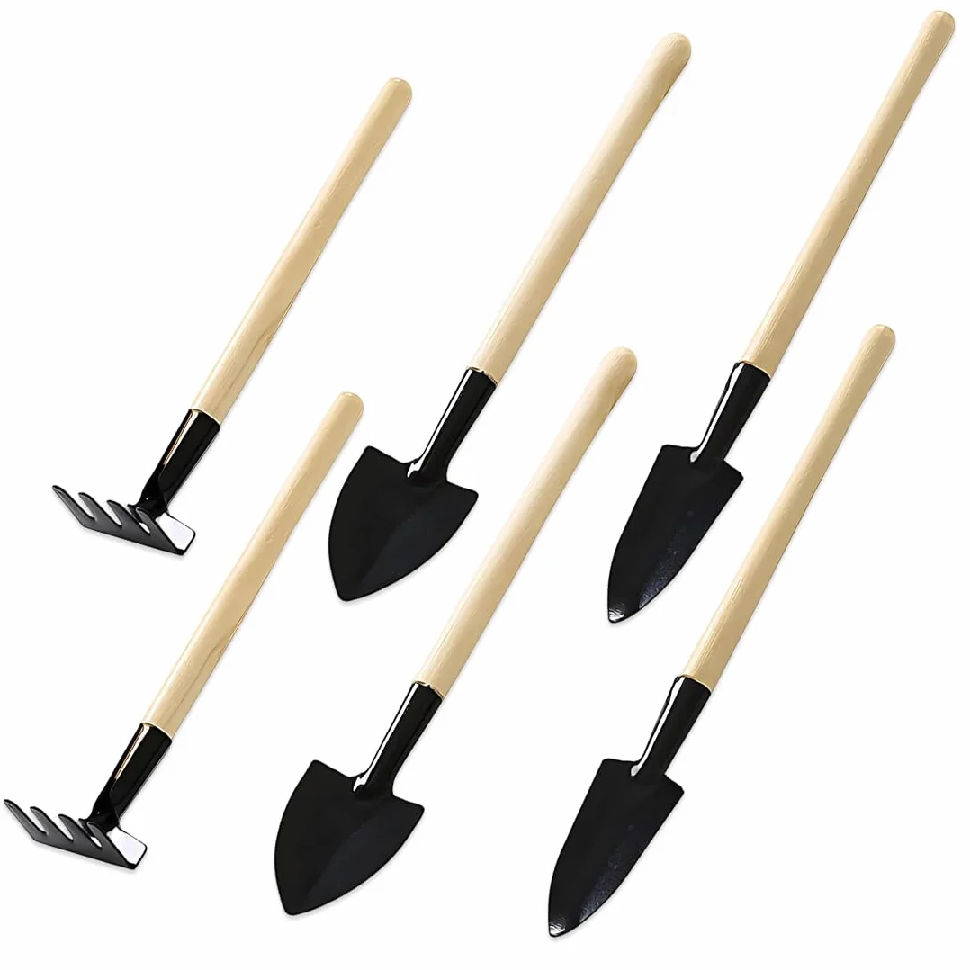 Juego de Herramientas de jardín de 6 Piezas, Mini Herramientas, Pala de jardín, pequeño Kit jardineria con rastrillo para Flores, Plantas, trasplantar y aflojar la Tierra