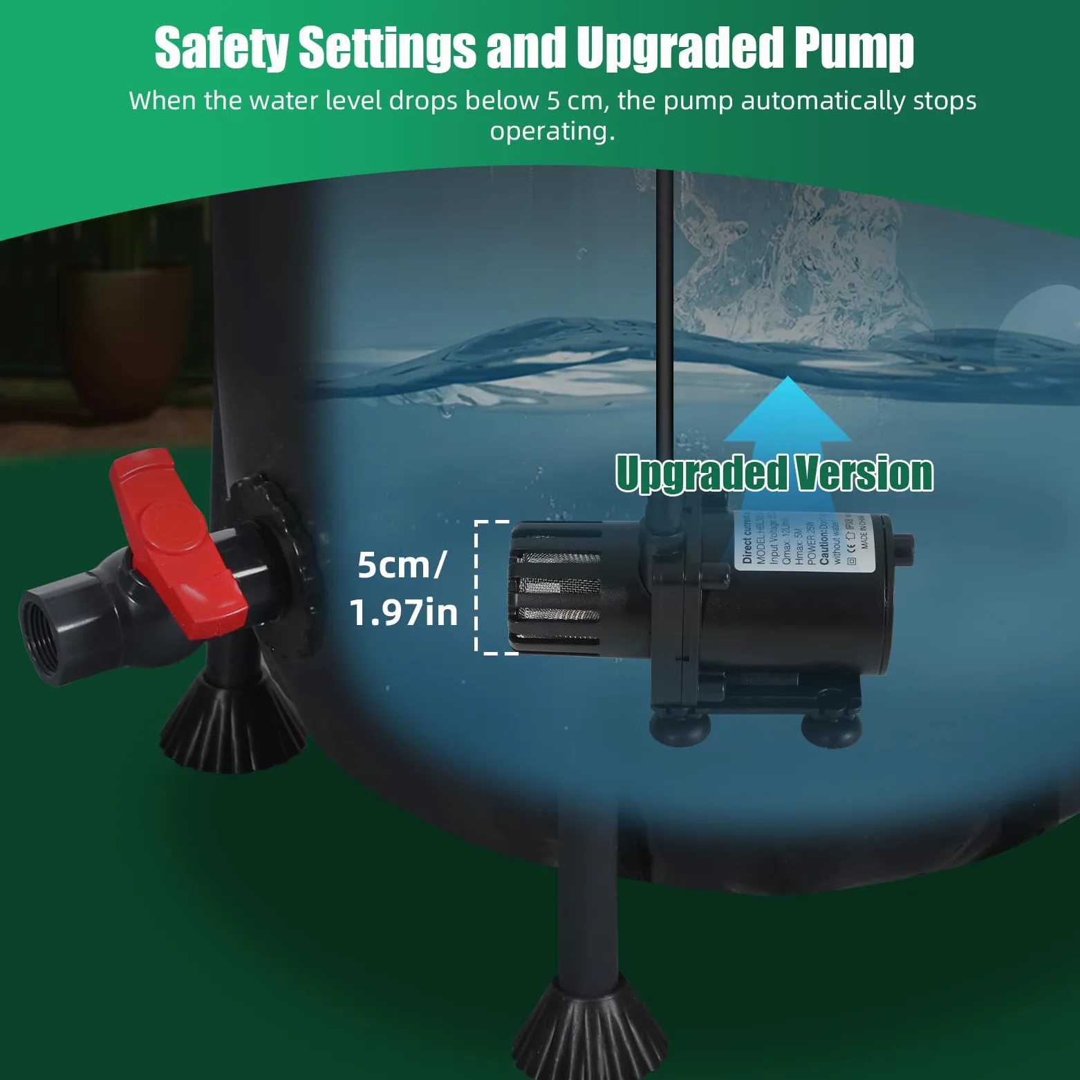 Sistema de riego automático, riego automático de 50 l, bomba de agua de 25 W y sensor de agua baja y 8 boquillas de goteo, sistema de riego de jardín para interiores, césped, invernadero, patio